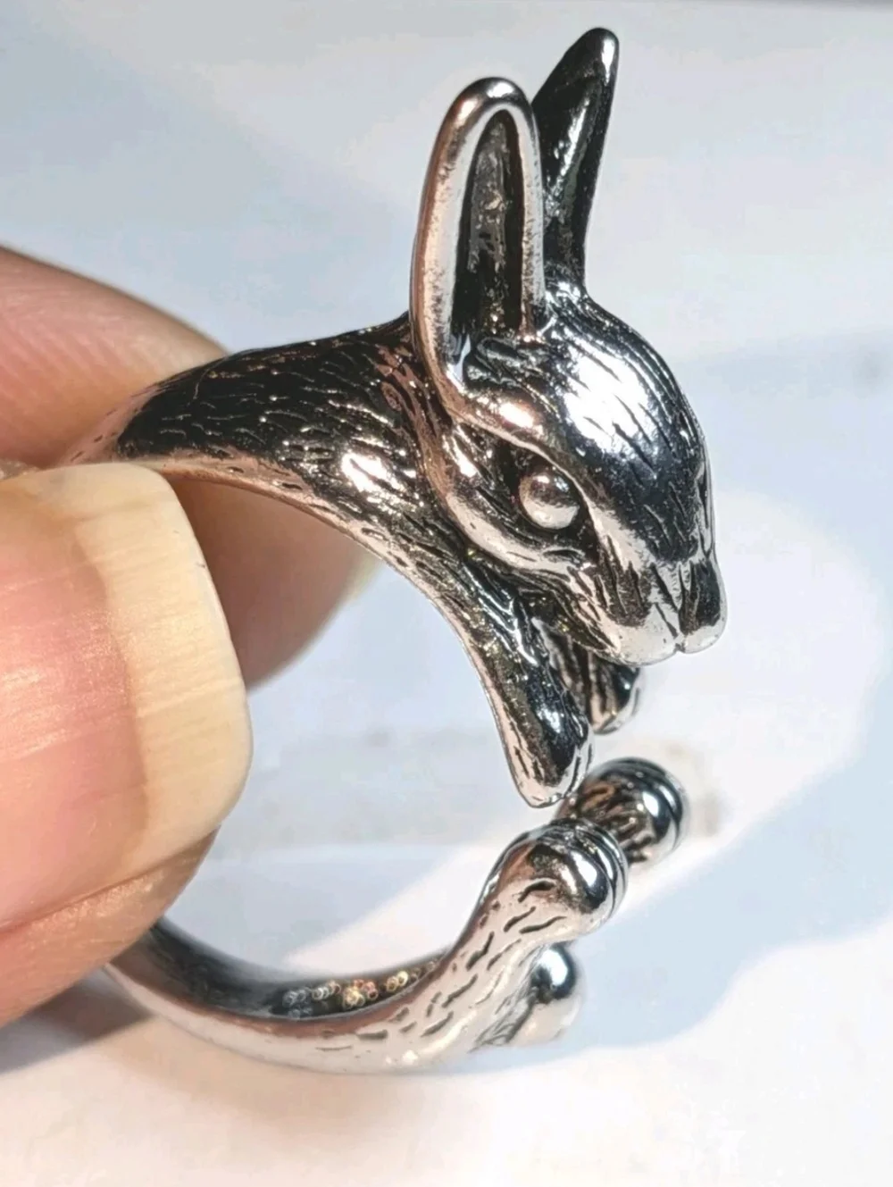 Retro Rabbit Shaped Adjustable Ring Open Ring Fashion Stereoscopic Unisex